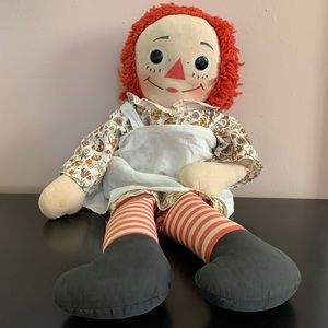 VINTAGE 1960s Raggedy Ann Doll Knickerbocker 19”